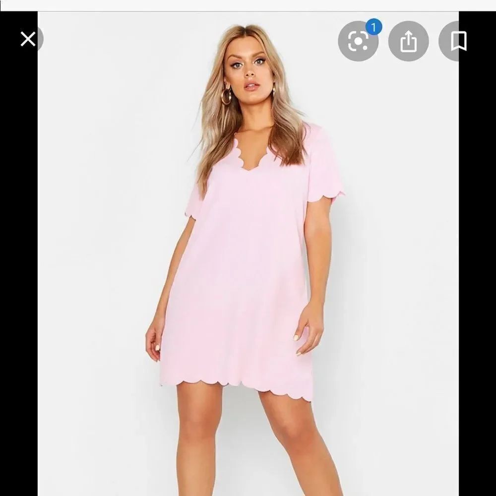 Boohoo Scalloped Edge Dress Plus Size